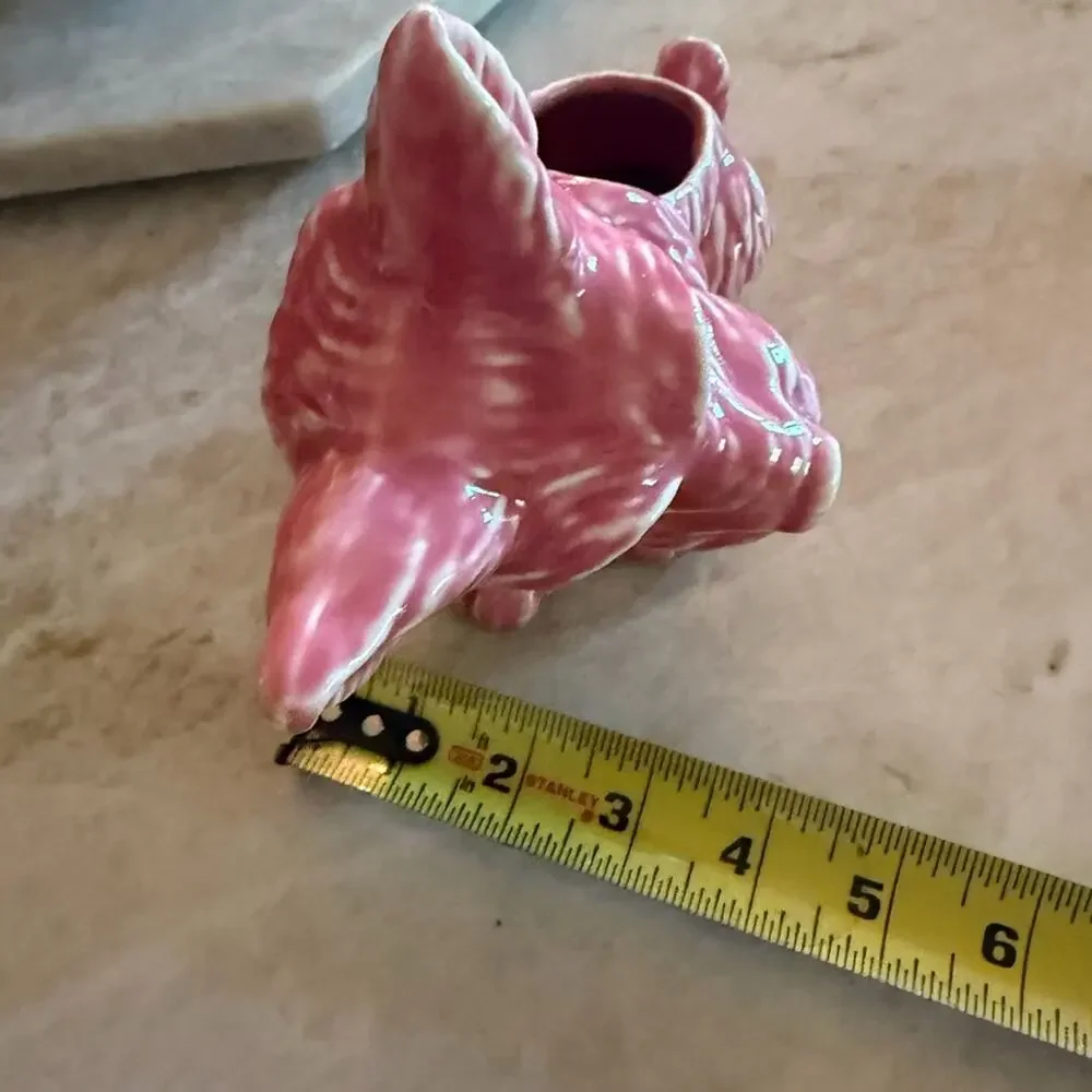 Vintage 50’s pink ceramic Scotty Dog planter